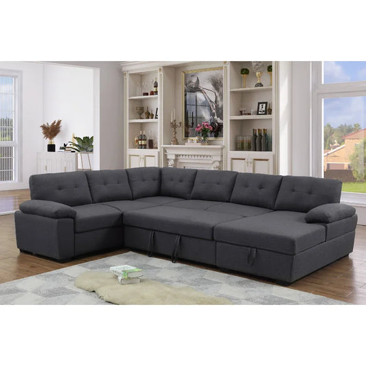 F109 U-Shape Sectional Sofa Bed With Storage Chaise