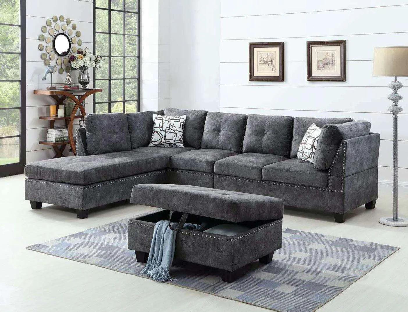 7272 - Sectional with ottoman (Reversible) - Furniture Empire