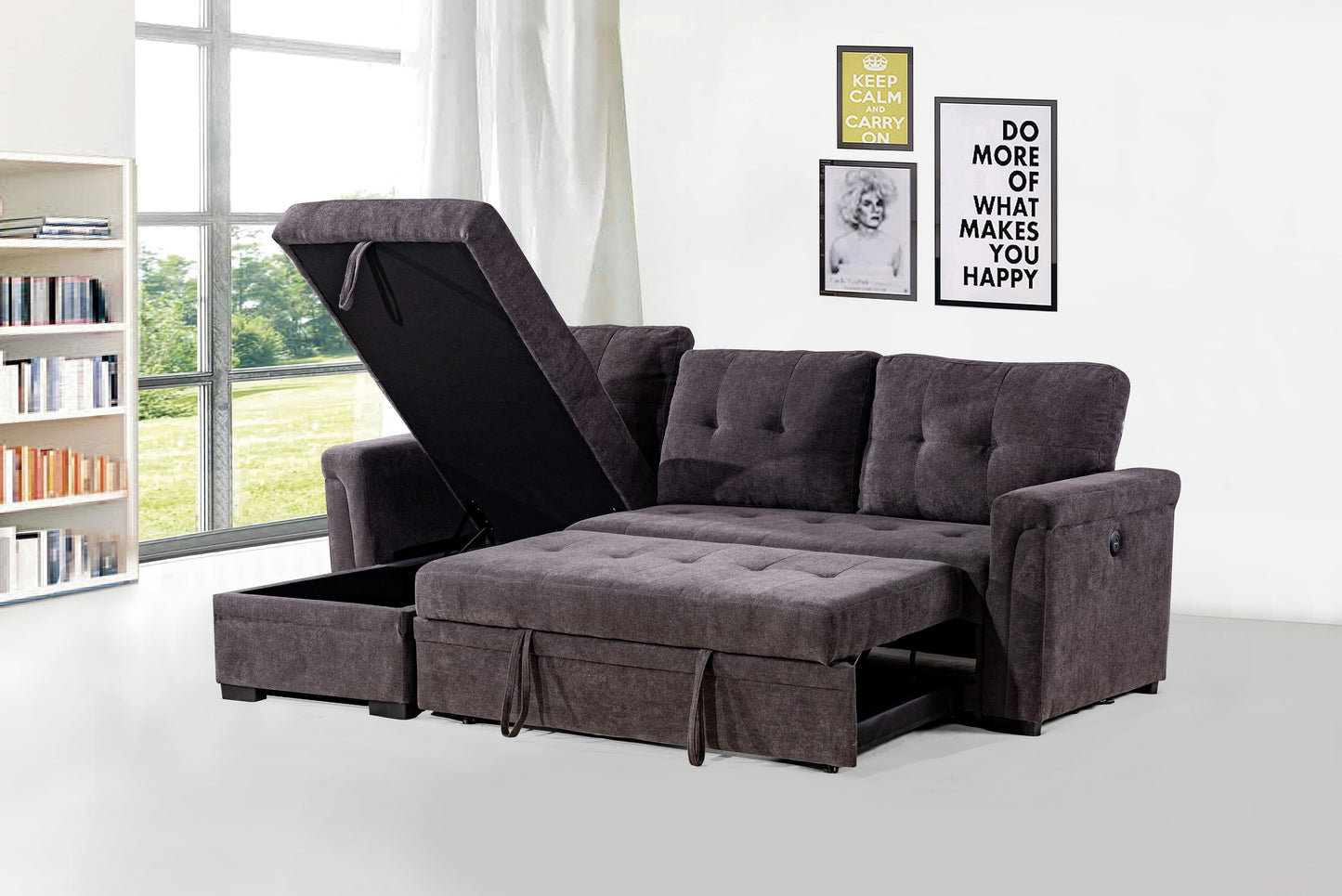 Reversible Sectional Sofa Bed with Storage