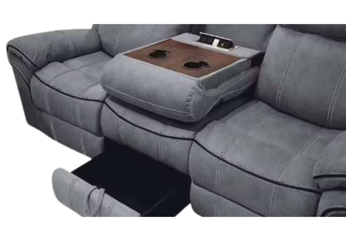 3pcs Fabric Manual Recliner Set - 0028