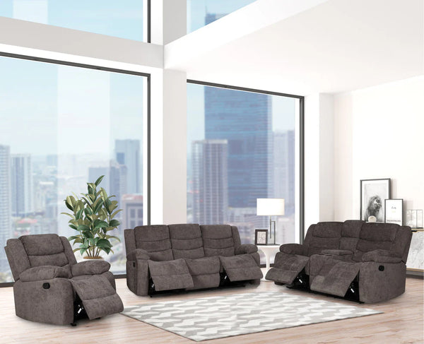 3pcs Manual Recliner Set in Fabric - Furniture Empire