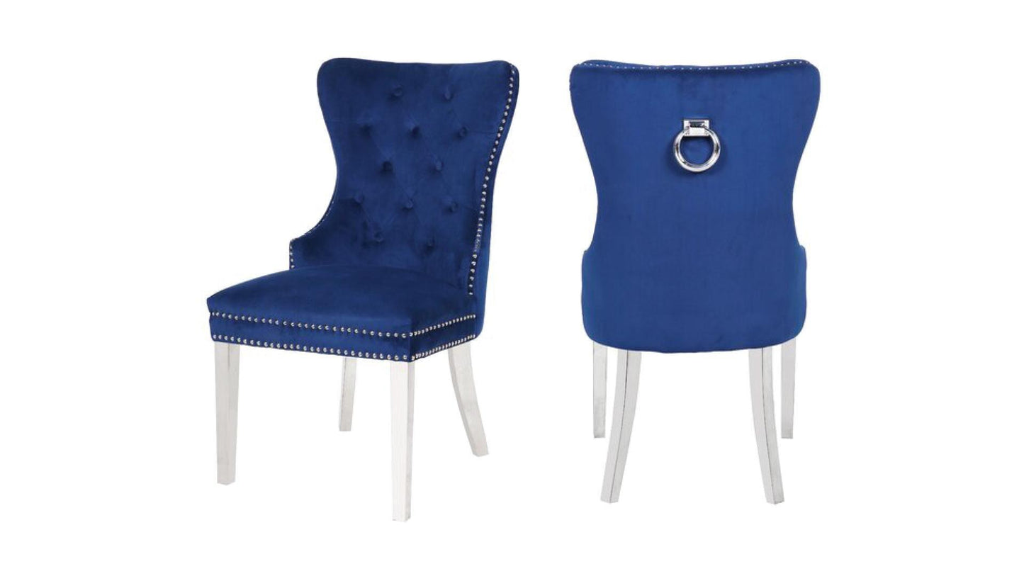 ERICA FABRIC CHAIRS WITH SILVER LEGS - Furniture Empire