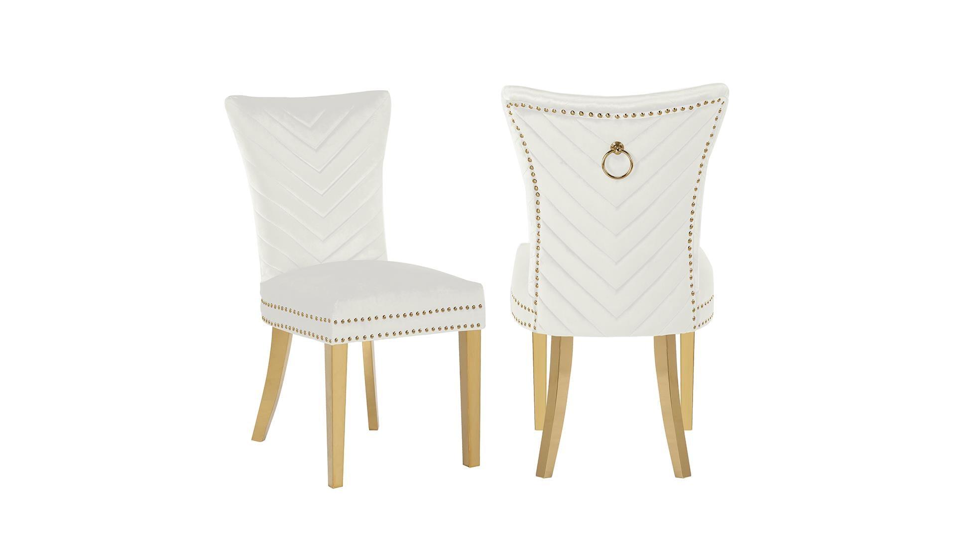 EVA FABRIC CHAIRS WITH GOLD LEGS - Furniture Empire