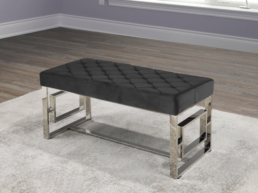 Chrome Ottoman/Bench - 6610 - Dreamland Home Furnishing