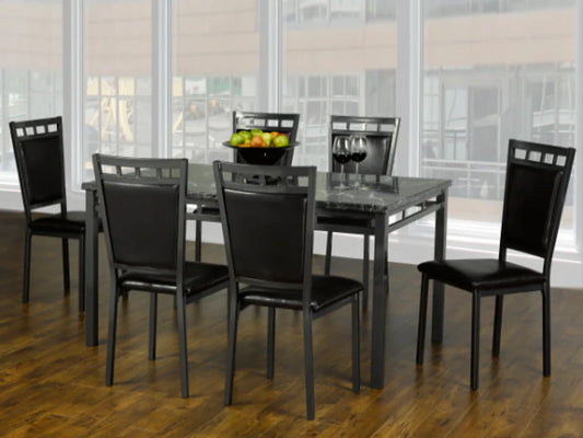 7-Piece Dinette Set In Gun Metal - T-1240