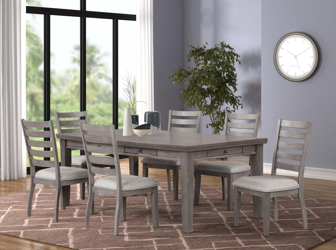 Lilly - Solid Wood Dining Table + 6 Chairs - Furniture Empire