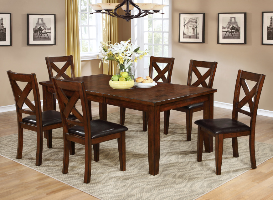 Tycoon - 7Pc Solid Wood Dining Table - Dreamland Home Furnishing